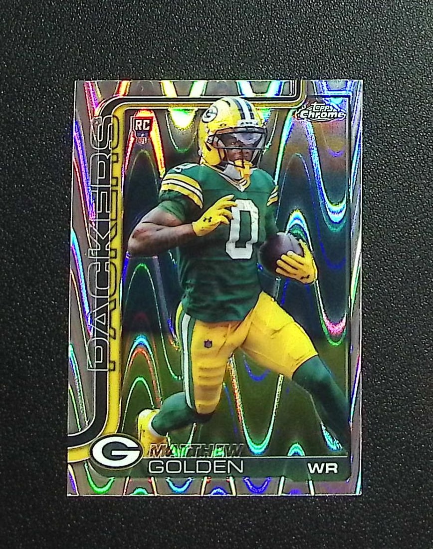 Matthew Golden Rookie Card Raywave Refractor 2025 Topps Chrome #333 Packers: Topps & Bowman Football NFL Trading Sports Cards, Sports Cards for Sale Near Me, Super Bowl & Hall of Fame Player Cards, Resurgence, Composite, SP, SSP, Valuable Auction Memorabilia Lots For Sale On L