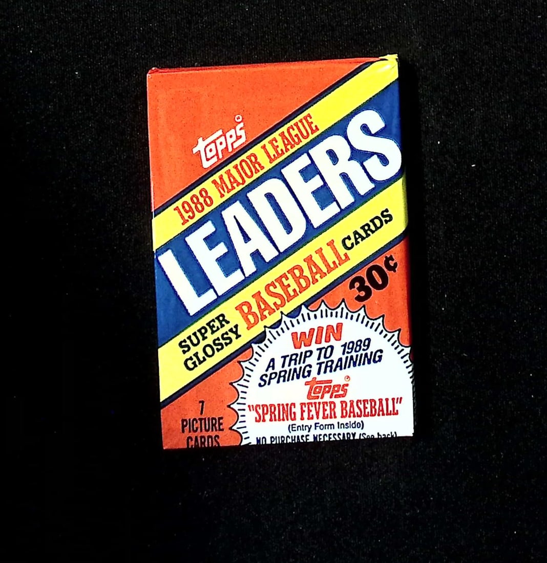 1988 Topps Major League Leaders Super Glossy Vintage Baseball Cards Retail Box Wax Pack Mini Cards (1 of 1)