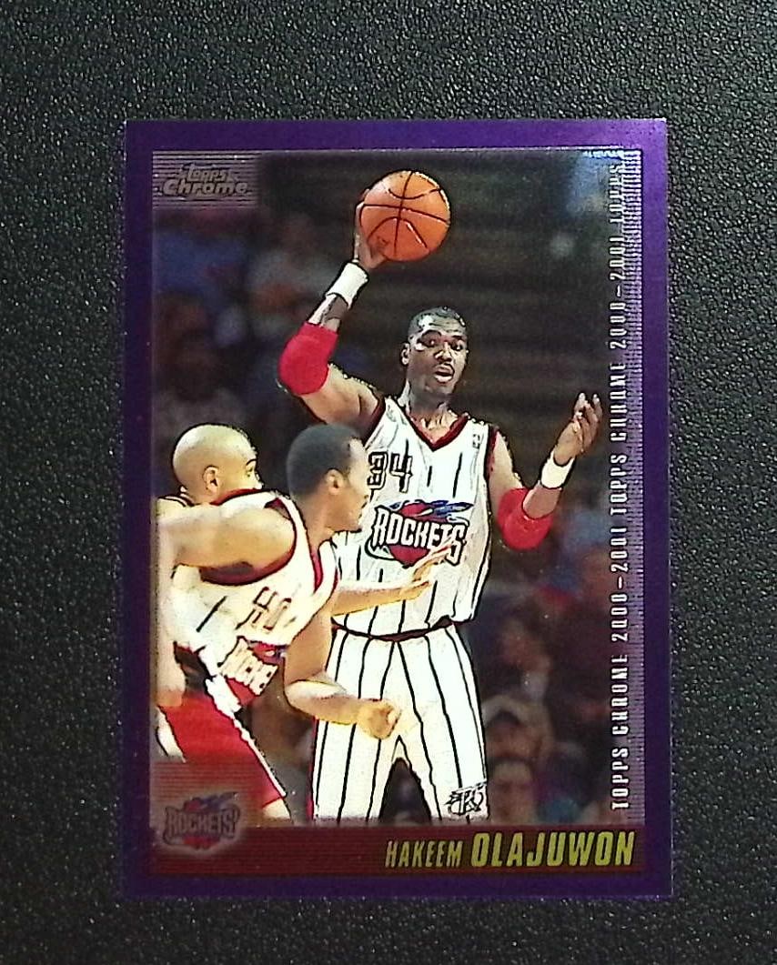 Hakeem Olajuwon 2000-01 Topps Chrome #124 Houston Rockets: Topps & Bowman Basketball NBA Trading & Sports Cards, Sports Cards for Sale Near Me, Chrome, Refractor, SP, SSP, Valuable Auction Memorabilia Lots Sold On Line, NBA Championship & Hall of Fame Player 