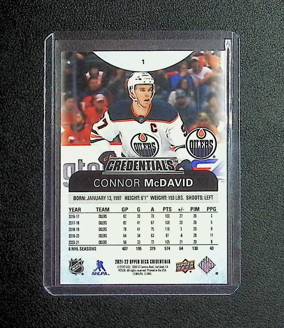 Conner McDavid Credentials 2022 Upper Deck #1 - 2