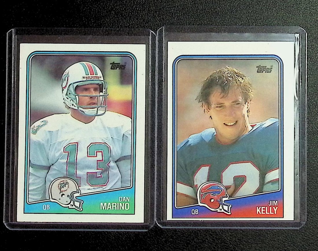 Vintage Topps QB Legends Lot Dan Marino & Jim Kelly: Topps & Bowman Football NFL Trading Sports Cards, Sports Cards for Sale Near Me, Super Bowl & Hall of Fame Player Cards, Resurgence, Composite, SP, SSP, Valuable Auction Memorabilia Lots For Sale On L