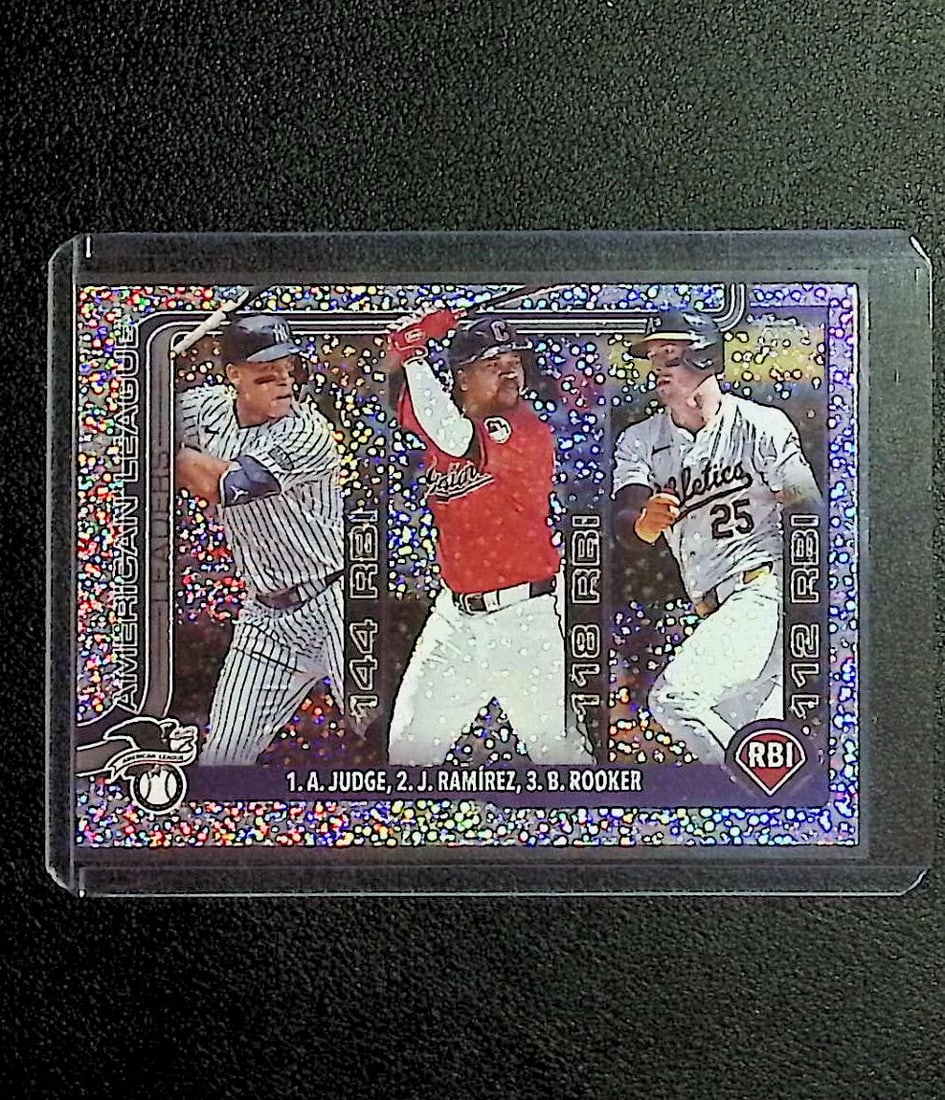 American League RBI Leaders Sparkle Refractor 2025 Topps #29: Topps, Bowman, & Fanatics Baseball MLB Trading & Sports Cards, Sports Cards for Sale Near Me, World Series & Hall of Fame Players Memorabilia, Refractors, X-Fractors, Numbered, SP, SSP, Valuable Aucti