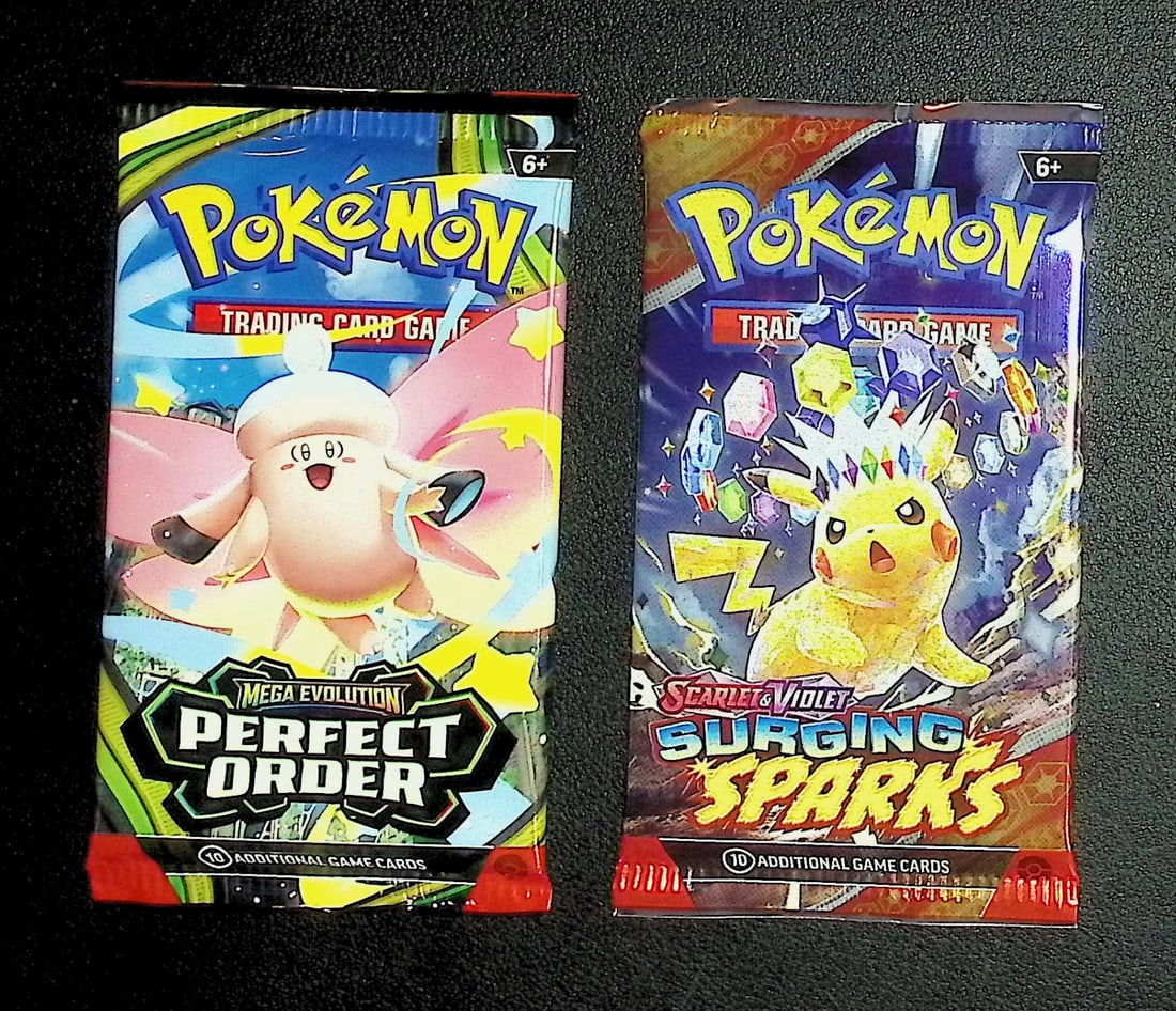 2 COUNT: 1 - Pokemon Perfect Order & 1 - Surging Sparks Booster Packs (1 of 1)