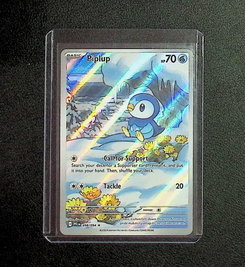 Pokemon Piplup IR 2025 Phantasmal Flames #098/094: Pokemon Trading Card Game Cards, Charizard, Pikachu, Mewtwo, Reverse Holo, Holo Rare, Secret Rare Cards, Full Art Cards, Eevee, Ultra Rare Card, Illustration Rare, Special Illustration Rare SIR
