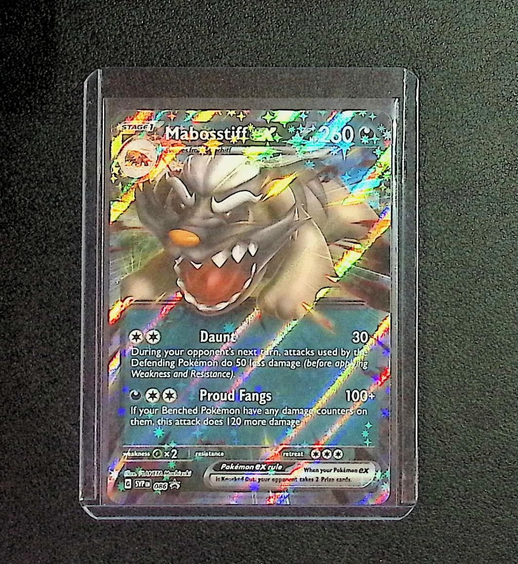 Pokemon Mabosstiff ex Promo 2024 Scarlet & Violet Promo #086: Pokemon Trading Card Game Cards, Charizard, Pikachu, Mewtwo, Reverse Holo, Holo Rare, Secret Rare Cards, Full Art Cards, Eevee, Ultra Rare Card, Illustration Rare, Special Illustration Rare SIR