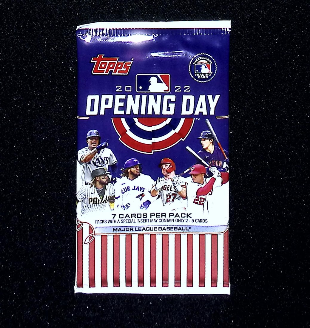 2022 Topps Opening Day Baseball HOBBY BOX PACK - MLB Sports Trading Card: Topps Opening Day Baseball MLB Trading & Sports Cards, Sports Cards for Sale Near Me, World Series & Hall of Fame Players, Auction Lots for Sale on Line, Shohei Ohtani, Sparkles, Rookie Cards, SP, SSP