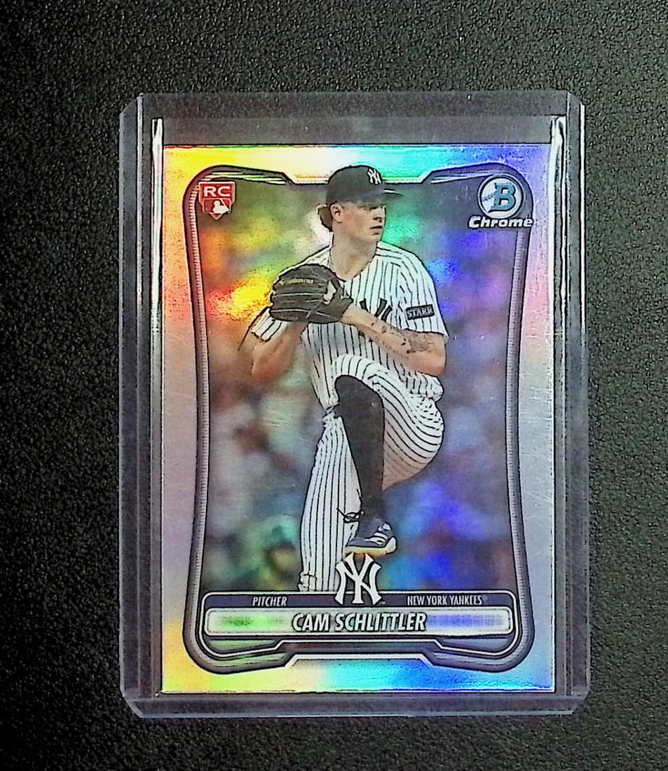 Cam Schlittler Red Rookie Logo Refractor 2026 Bowman Chrome #53: Topps, Bowman, & Fanatics Baseball MLB Trading & Sports Cards, Sports Cards for Sale Near Me, World Series & Hall of Fame Players Memorabilia, Refractors, X-Fractors, Numbered, SP, SSP, Valuable Aucti