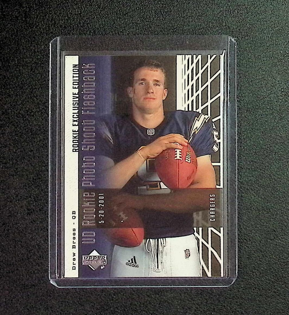 Drew Brees Rookie Photo Shoot Flashback 2006 Upper Deck Rookie Exclusive #PSF-DB: Upper Deck, Vintage Football NFL Trading Cards, Old Sports Cards for Sale Near Me, Hall of Fame & Super Bowl Player Cards, Auction Memorabilia Lots for Sale on Line