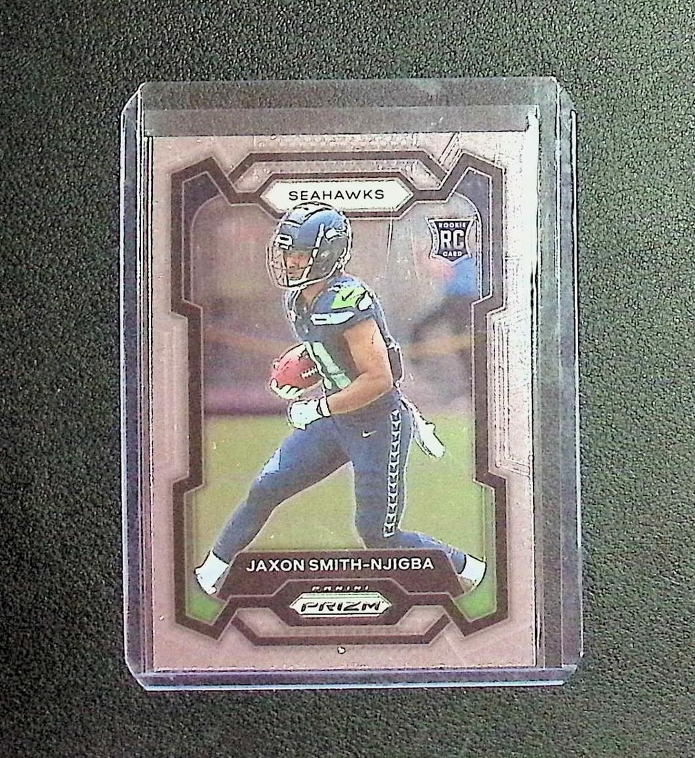 Jaxon Smith-Njigba Rookie 2023 Panini Prizm #390: Panini, Donruss Optic, & Donruss Select, Prizm, Mosaic, Contenders, Zenith, Phoenix, Illusions, Absolute, Rookie NFL Sports Trading Cards, SP, SSP, Cards, Football Cards for Sale Near Me, Superbowl & 