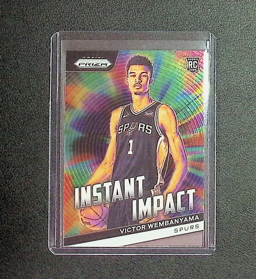 Victor Wembanyama Rookie Instant Impact 2024 Panini Prizm #3: Panini, Donruss Optic, Donruss Select, Prizm, Mosaic, Contenders, Revolution, Phoenix, NBA Hoops, Rookie NFL Sports Trading Cards, Silver, SP, SSP, Wave Prizms, Numbered Cards, Basketball sports Cards
