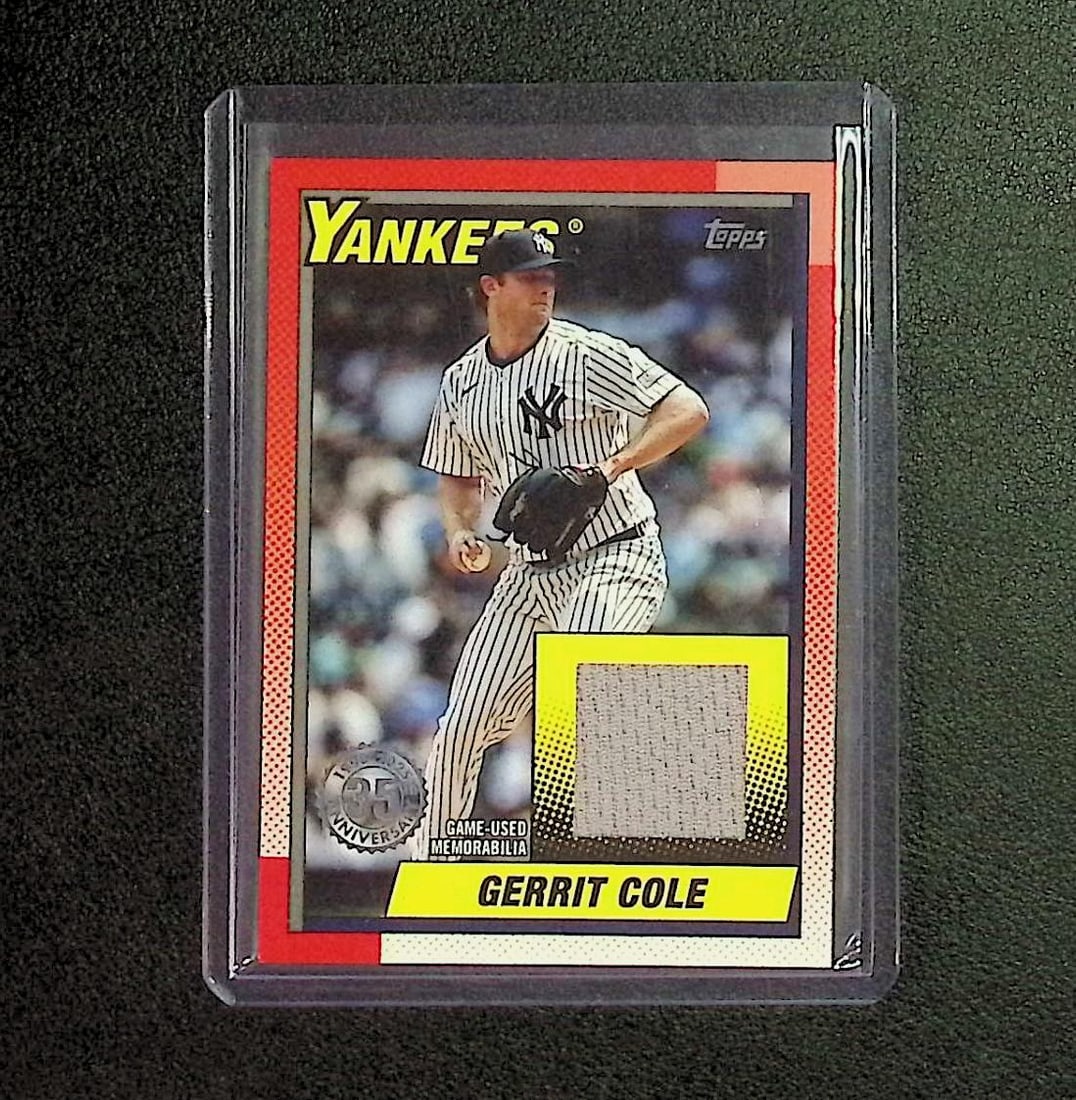 Gerrit Cole Game-Used Memorabilia Jersey Relic 2025 Topps #T90R-GC: Topps, Bowman, & Fanatics Baseball MLB Trading & Sports Cards, Sports Cards for Sale Near Me, World Series & Hall of Fame Players Memorabilia, Refractors, X-Fractors, Numbered, SP, SSP, Valuable Aucti