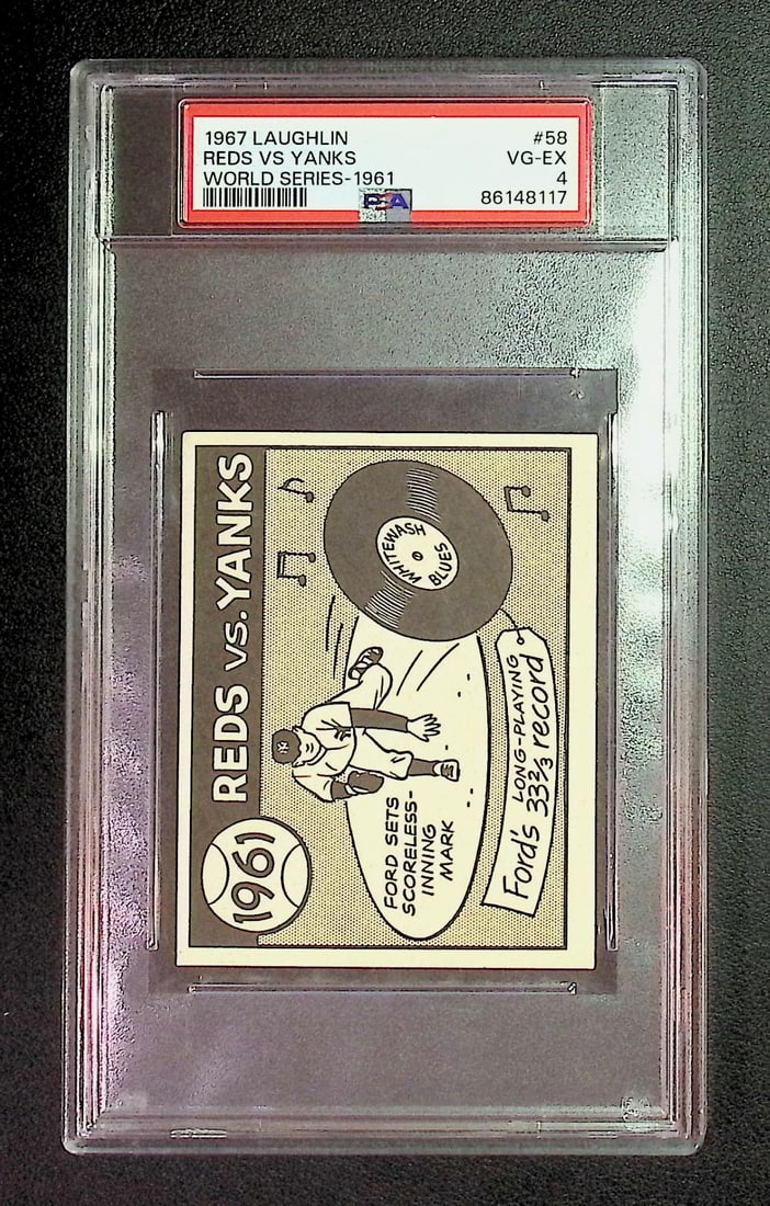Reds VS Yanks World Series-1961 PSA 4 1967 Laughlin #58: Topps, Bowman, & Fanatics Baseball MLB Trading & Sports Cards, Sports Cards for Sale Near Me, World Series & Hall of Fame Players Memorabilia, Refractors, X-Fractors, Numbered, SP, SSP, Valuable Aucti