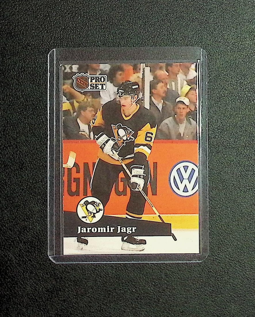 Jaromir Jagr 1991 NHL Pro Set #183: Pro Set Vintage NHL Hockey Trading & Sports Cards, Old Sports Cards for Sale Near Me, Stanley Cup & Hall of Fame Players, Valuable Auction Memorabilia Lots for Sale On Line