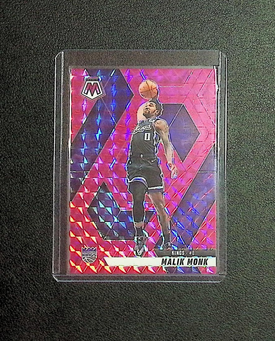 Malik Monk Pink Prizm /175 2025 Panini Mosaic #127: Panini, Donruss Optic, Donruss Select, Prizm, Mosaic, Contenders, Revolution, Phoenix, NBA Hoops, Rookie NFL Sports Trading Cards, Silver, SP, SSP, Wave Prizms, Numbered Cards, Basketball sports Cards