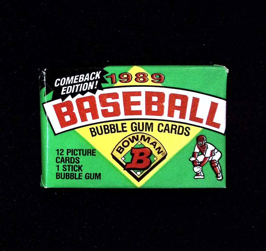 1989 Bowman Vintage Baseball Cards Retail Box Wax Pack Sports Cards MLB Trading Cards (1 of 1)