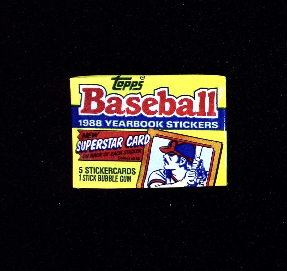 1988 Topps Vintage Baseball YEARBOOK STICKERS Retail Box Wax Pack Sports Cards: Topps Vintage Rookie Basseball MLB Trading & Sports Cards, Rookie Cards in this Set are Tom Glavine, & Jim Abbott, Old Baseball and Sports Cards For Sale Near Me, World Series Players, Hall of Fame St