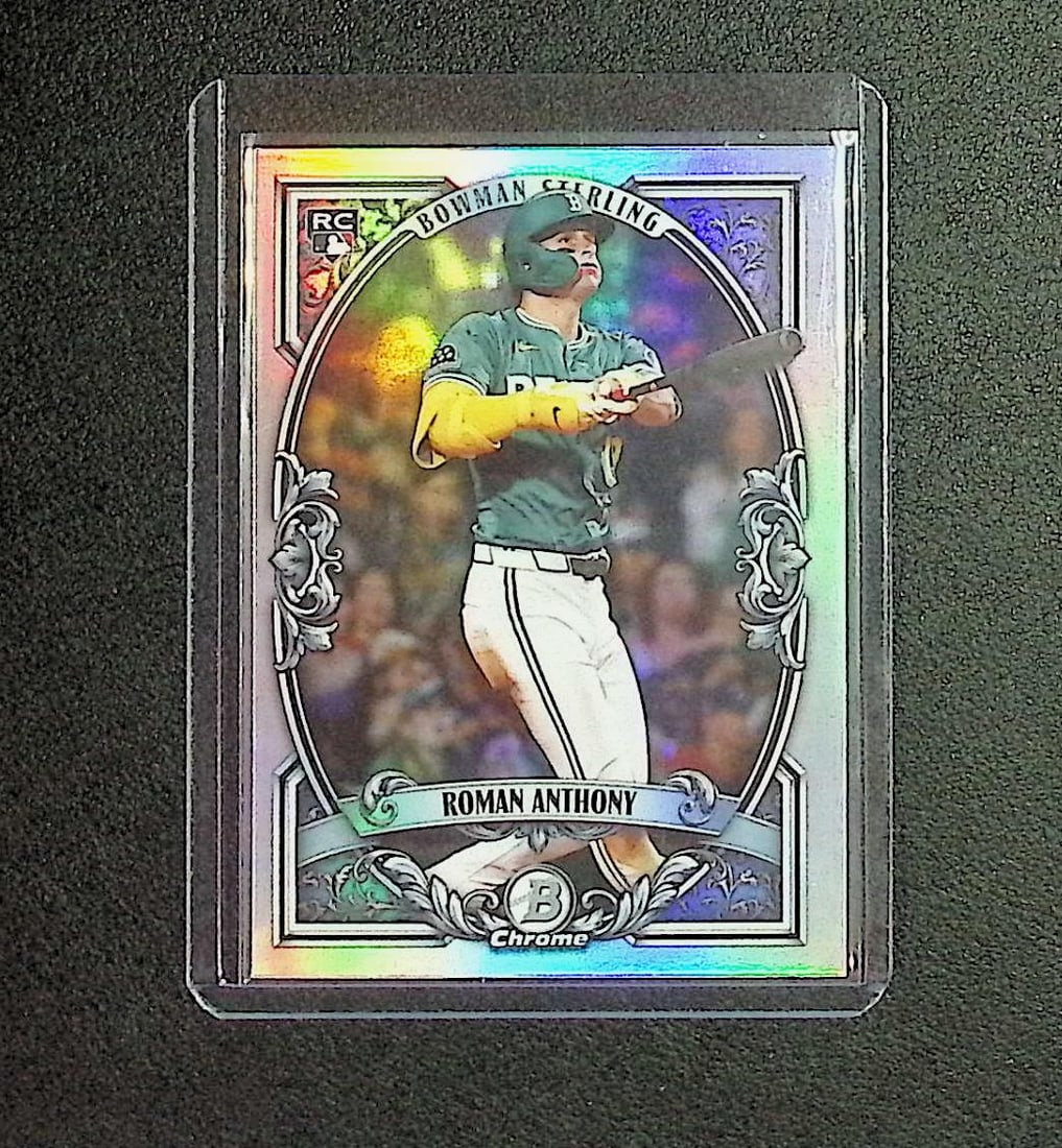 Roman Anthony Rookie Bowman Sterling Refractor 2026 Bowman Chrome #BST-12: Topps, Bowman, & Fanatics Baseball MLB Trading & Sports Cards, Sports Cards for Sale Near Me, World Series & Hall of Fame Players Memorabilia, Refractors, X-Fractors, Numbered, SP, SSP, Valuable Aucti