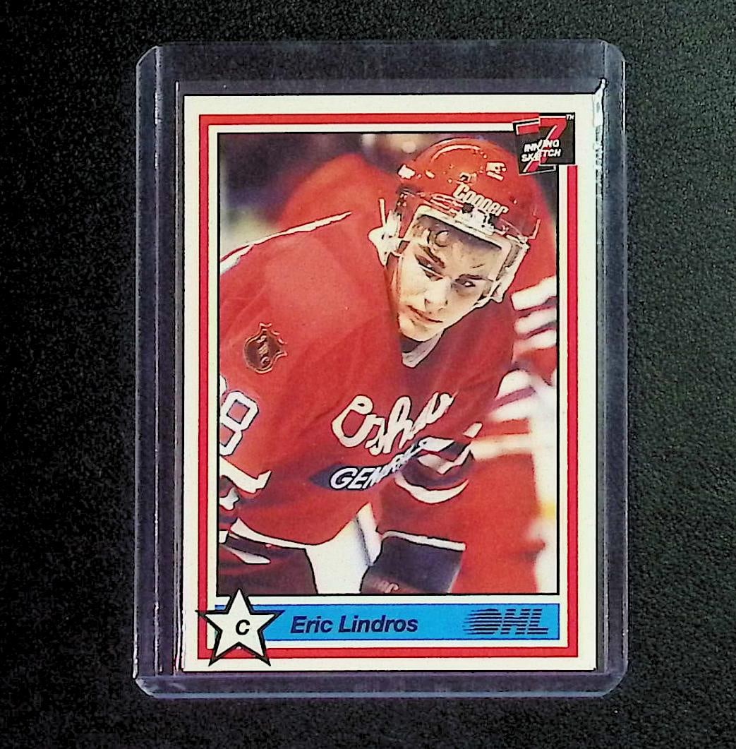 Eric Lindros Rookie Card 1991 7th Inning Sketch #1: Pro Set Vintage NHL Hockey Trading & Sports Cards, Old Sports Cards for Sale Near Me, Stanley Cup & Hall of Fame Players, Valuable Auction Memorabilia Lots for Sale On Line