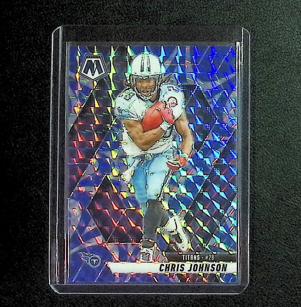 Chris Johnson Blue Color Match Reactive Prizm 2025 Panini Mosaic #224: Panini, Donruss Optic, & Donruss Select, Prizm, Mosaic, Contenders, Zenith, Phoenix, Illusions, Absolute, Rookie NFL Sports Trading Cards, SP, SSP, Cards, Football Cards for Sale Near Me, Superbowl & 