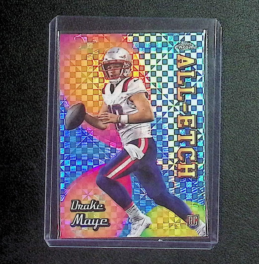 Drake Maye Rookie All-Etch X-Fractor 2024 Topps Chrome #CAE-DM: Topps & Bowman Football NFL Trading Sports Cards, Sports Cards for Sale Near Me, Super Bowl & Hall of Fame Player Cards, Resurgence, Composite, SP, SSP, Valuable Auction Memorabilia Lots For Sale On L