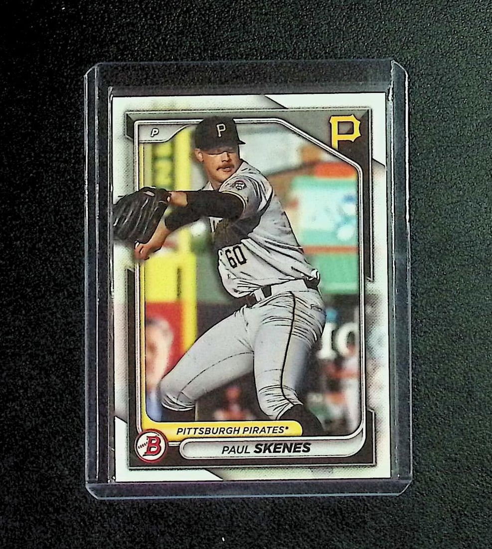 Paul Skenes Prospect Card 2024 Bowman #BP-125: Topps, Bowman, & Fanatics Baseball MLB Trading & Sports Cards, Sports Cards for Sale Near Me, World Series & Hall of Fame Players Memorabilia, Refractors, X-Fractors, Numbered, SP, SSP, Valuable Aucti