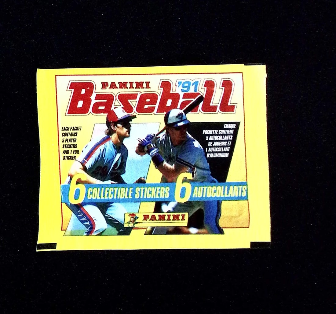 1991 Panini Baseball Sticker Retail Box Pack - 1 Foil in every Pack (1 of 1)
