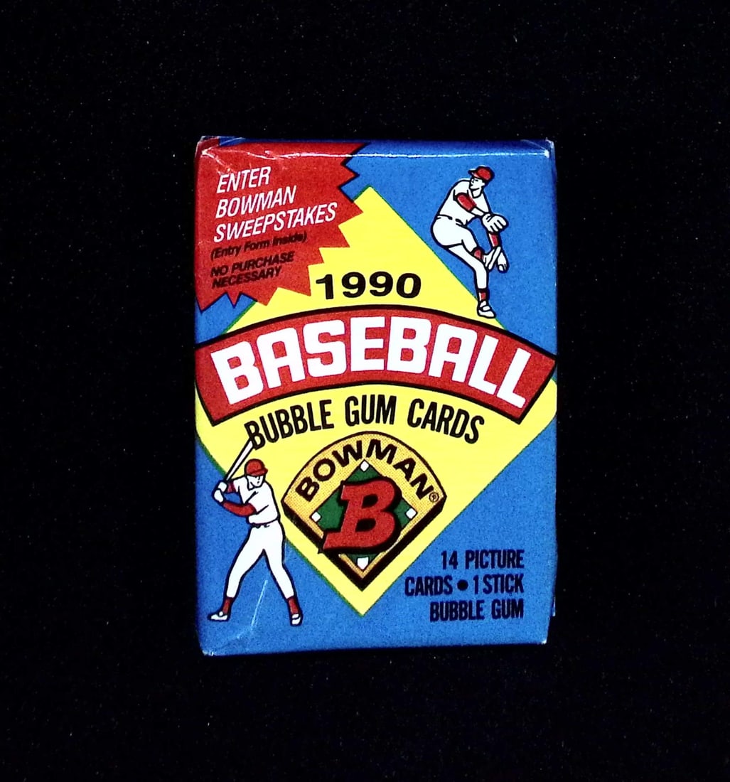 1990 Bowman Vintage Baseball Cards Retail Box Wax Pack Sports Cards MLB Trading Cards (1 of 1)