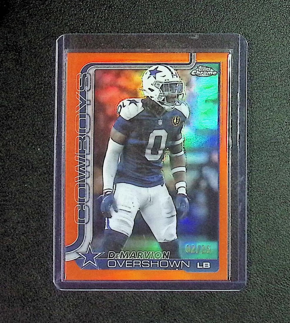 DeMarvion Overshown /25 Orange Refractor 2025 Topps Chrome #78: Panini, Donruss Optic, & Donruss Select, Prizm, Mosaic, Contenders, Zenith, Phoenix, Illusions, Absolute, Rookie NFL Sports Trading Cards, SP, SSP, Cards, Football Cards for Sale Near Me, Superbowl & 