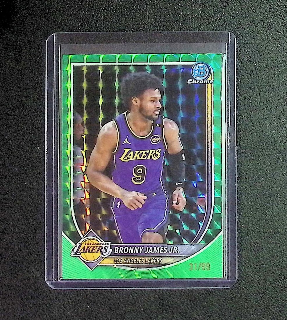 Bronny James Jr. /99 Green Prism Refractor 2025 Bowman Chrome #BCV-122: Topps & Bowman Basketball NBA Trading & Sports Cards, Sports Cards for Sale Near Me, Chrome, Refractor, SP, SSP, Valuable Auction Memorabilia Lots Sold On Line, NBA Championship & Hall of Fame Player 