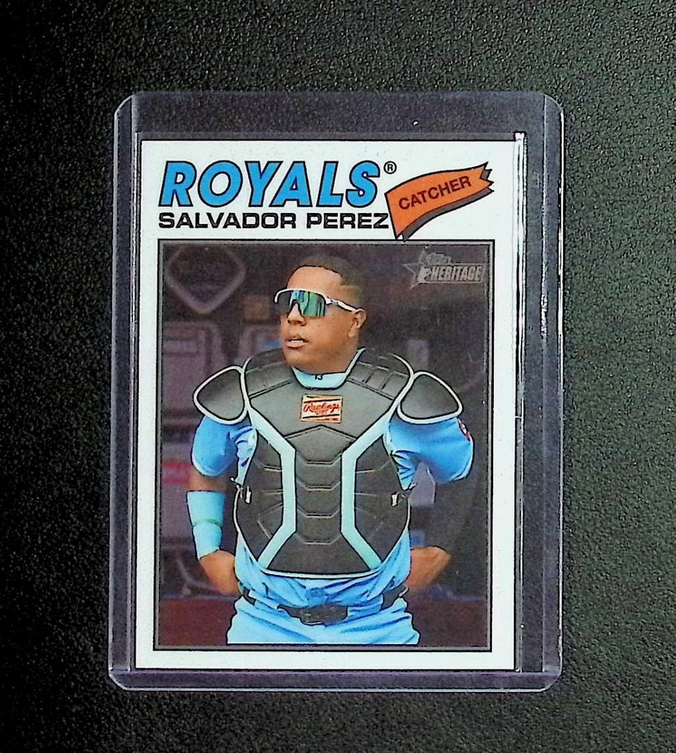 Salvador Perez 2026 Topps Heritage #320: Topps, Bowman, & Fanatics Baseball MLB Trading & Sports Cards, Sports Cards for Sale Near Me, World Series & Hall of Fame Players Memorabilia, Refractors, X-Fractors, Numbered, SP, SSP, Valuable Aucti