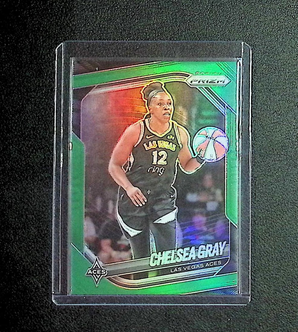 Chelsea Gray Green Prizm 2025 WNBA Panini Prizm #111: Panini, Donruss Optic, Donruss Select, Prizm, Mosaic, Contenders, Revolution, Phoenix, NBA Hoops, Rookie NFL Sports Trading Cards, Silver, SP, SSP, Wave Prizms, Numbered Cards, Basketball sports Cards