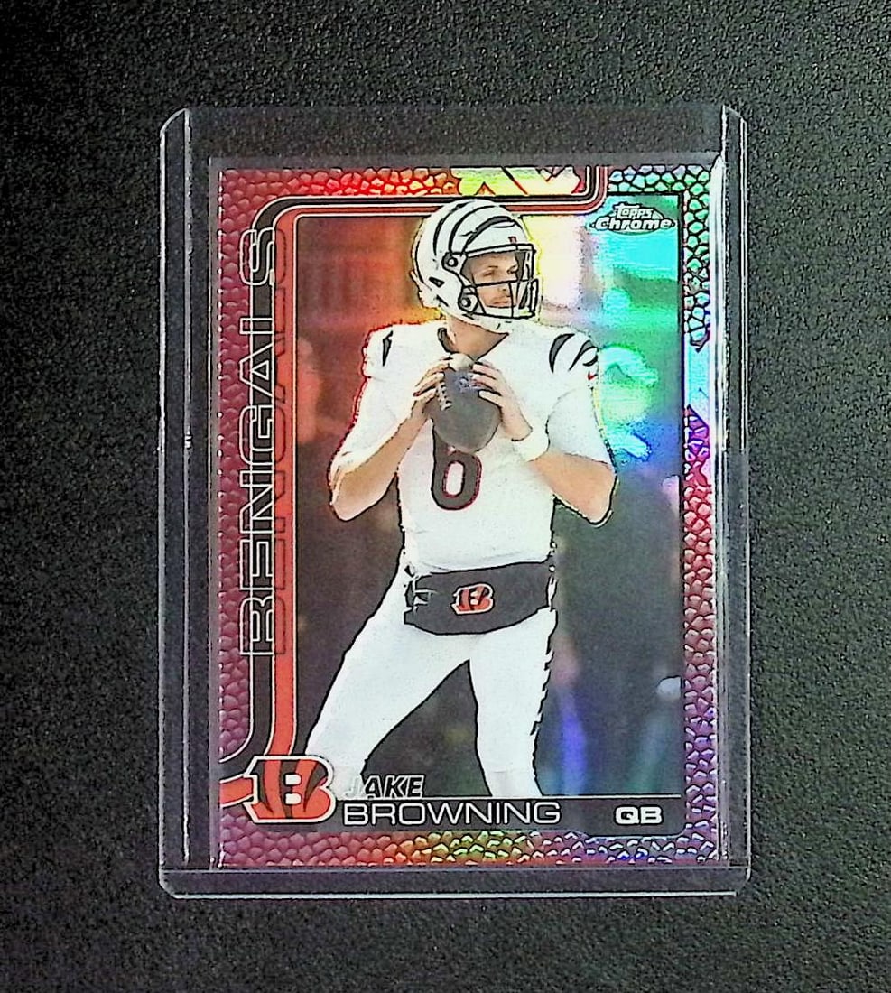 Jake Browning Football Leather Pigskin Refractor 2025 Topps Chrome #63 (1 of 2)