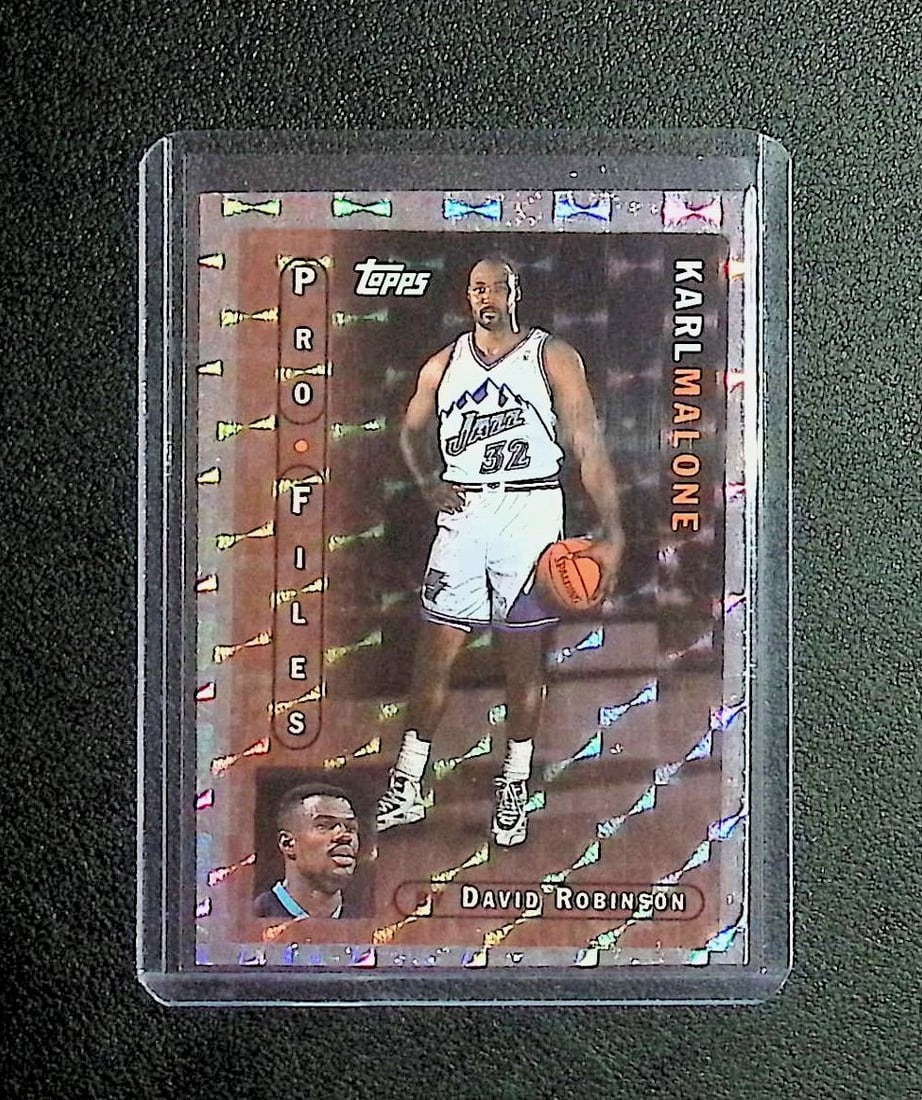 Karl Malone Foilboard Pro-Files 1996 Topps #PF-18: Topps & Bowman Basketball NBA Trading & Sports Cards, Sports Cards for Sale Near Me, Chrome, Refractor, SP, SSP, Valuable Auction Memorabilia Lots Sold On Line, NBA Championship & Hall of Fame Player 