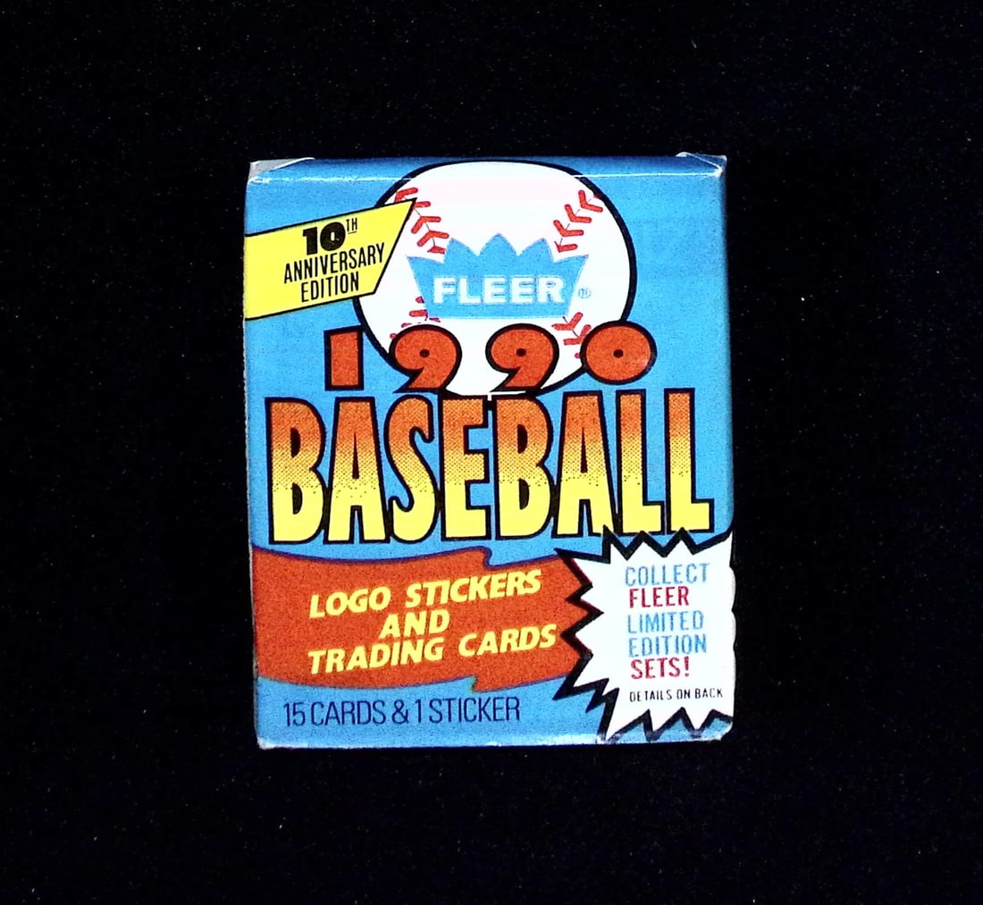 1990 Fleer Baseball Series 1 Retail Box Wax Pack Sports Cards MLB Trading Cards Rookie Cards: Vintage Valuable Fleer Baseball MLB Trading & Sports Cards, Rookies in This Set Include Frank Thomas, Sammy Sosa, Larry Walker, Bernie Williams, New York Yankees, Old Sports Cards for Sale Near Me, Wo