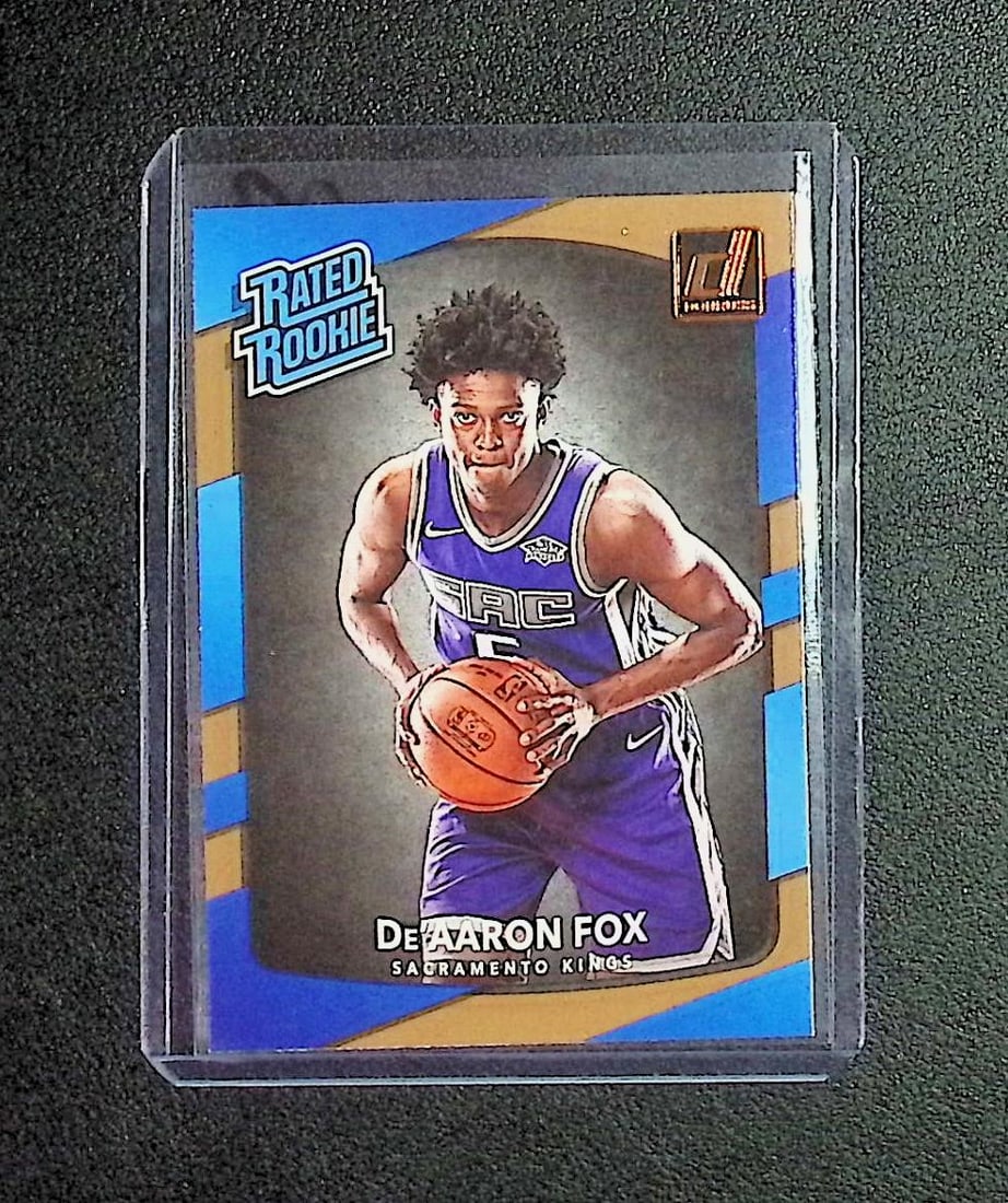 Da'Aaron Fox Rated Rookie 2018 Donruss #196: Panini, Donruss Optic, Donruss Select, Prizm, Mosaic, Contenders, Revolution, Phoenix, NBA Hoops, Rookie NFL Sports Trading Cards, Silver, SP, SSP, Wave Prizms, Numbered Cards, Basketball sports Cards