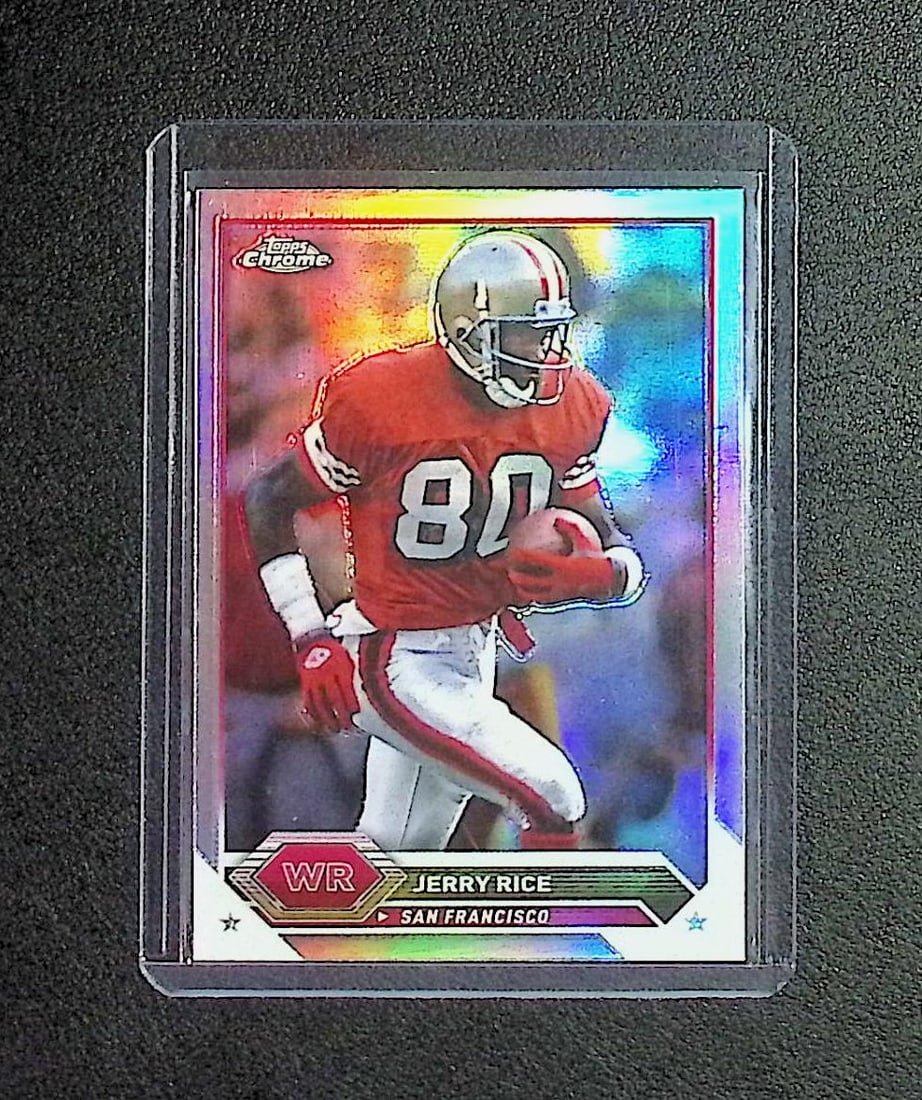 Jerry Rice Refractor 2024 Topps Composite #17: Topps & Bowman Football NFL Trading Sports Cards, Sports Cards for Sale Near Me, Super Bowl & Hall of Fame Player Cards, Resurgence, Composite, SP, SSP, Valuable Auction Memorabilia Lots For Sale On L