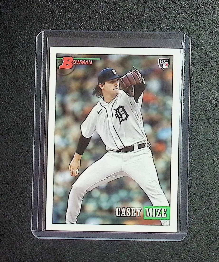 Casey Mize Rookie 2021 Bowman #41: Topps, Bowman, & Fanatics Baseball MLB Trading & Sports Cards, Sports Cards for Sale Near Me, World Series & Hall of Fame Players Memorabilia, Refractors, X-Fractors, Numbered, SP, SSP, Valuable Aucti