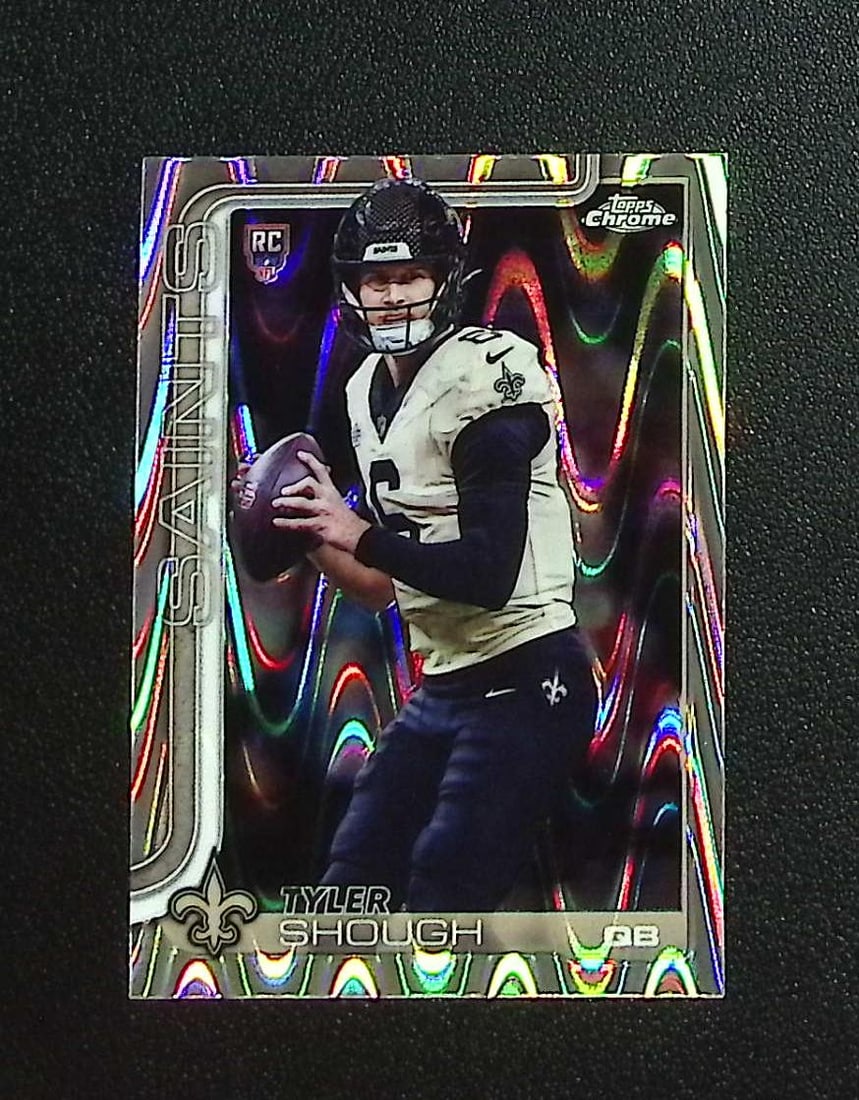 Tyler Shough Rookie Card Raywave Refractor 2025 Topps Chrome #398 New Orleans Saints: Topps & Bowman Football NFL Trading Sports Cards, Sports Cards for Sale Near Me, Super Bowl & Hall of Fame Player Cards, Resurgence, Composite, SP, SSP, Valuable Auction Memorabilia Lots For Sale On L