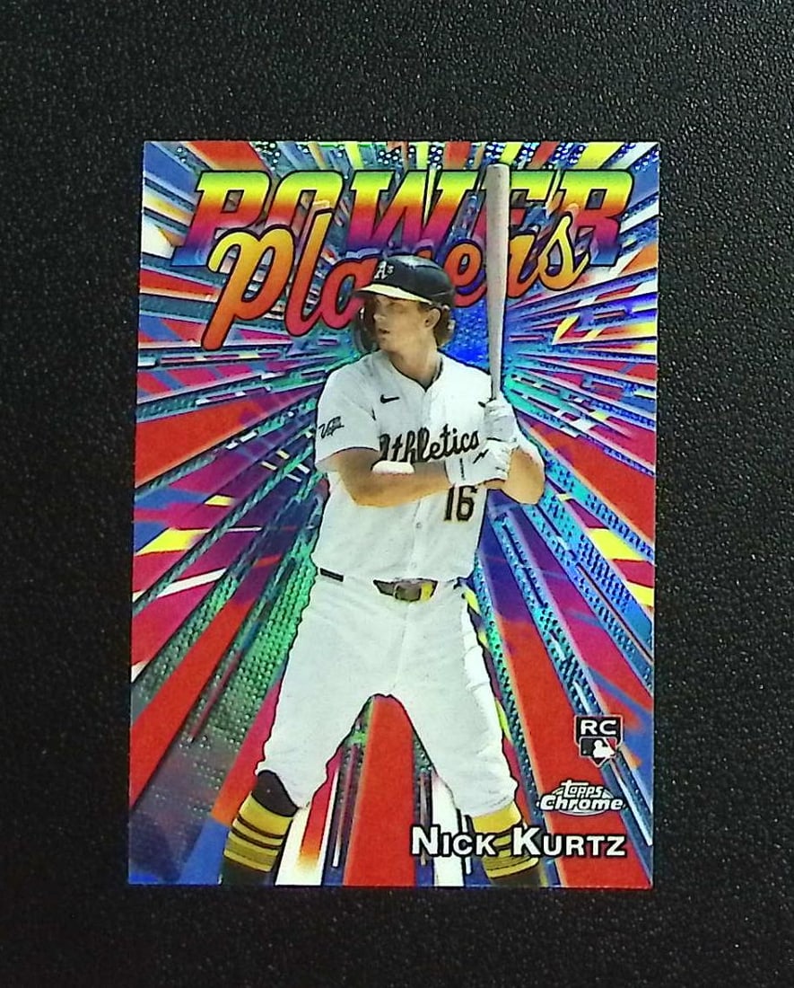 Nick Kurtz Rookie Card Power Players 2025 Topps Chrome #PP-30 Oakland Athletics: Topps, Bowman, & Fanatics Baseball MLB Trading & Sports Cards, Sports Cards for Sale Near Me, World Series & Hall of Fame Players Memorabilia, Refractors, X-Fractors, Numbered, SP, SSP, Valuable Aucti