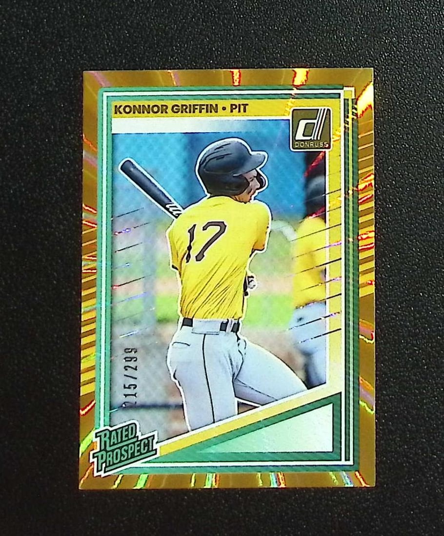 Konnor Griffin Rated Prospect Orange Laser /299 2025 Donruss #123 Pittsburgh Pirates