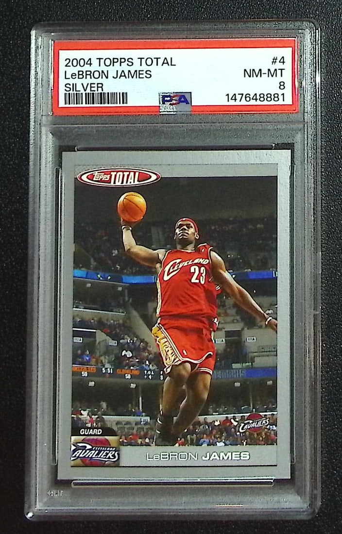 LeBron James Silver 2nd Year 2004-05 Topps Total #4 PSA 8 Pop 7 Only 11 Higher (1 of 2)