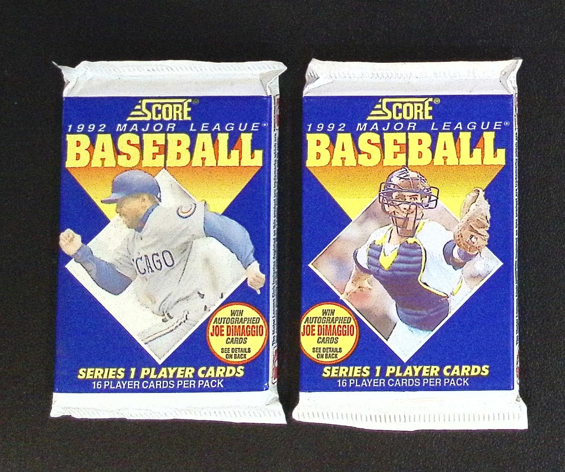 Lot of 2 1992 Score Series 1 Baseball Packs. 16 Cards Per Pack (1 of 1)