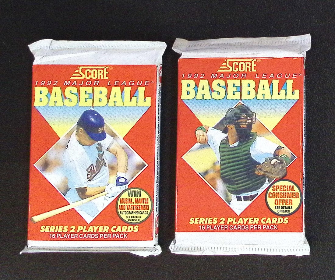 Lot of 2 1992 Score Series 2 Baseball Packs. 16 Cards Per Pack (1 of 1)
