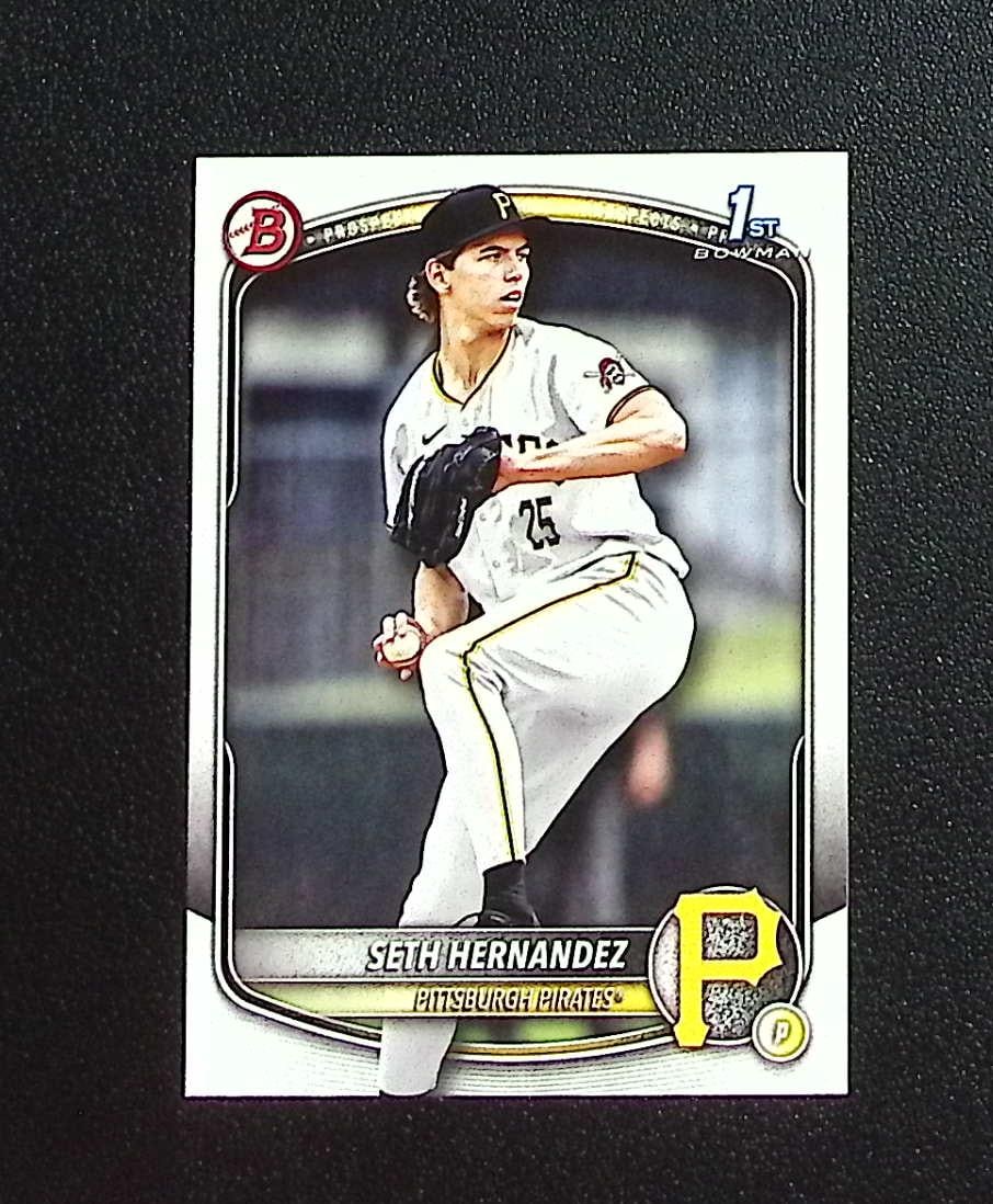 Seth Hernandez 1st Bowman 2025 Bowman Draft #BD-25 Pittsburgh Pirates: Topps, Bowman, & Fanatics Baseball MLB Trading & Sports Cards, Sports Cards for Sale Near Me, World Series & Hall of Fame Players Memorabilia, Refractors, X-Fractors, Numbered, SP, SSP, Valuable Aucti