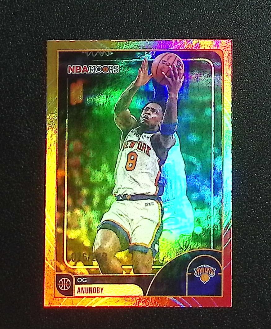 Og Anuonoby Red & Orange /249 2025-26 NBA Hoops #3 New York Knicks: Topps & Bowman Basketball NBA Trading & Sports Cards, Sports Cards for Sale Near Me, Chrome, Refractor, SP, SSP, Valuable Auction Memorabilia Lots Sold On Line, NBA Championship & Hall of Fame Player 