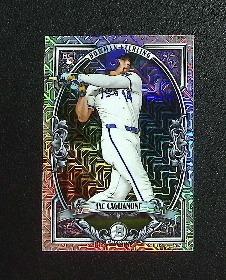 Jac Caglianone Rookie Card Mojo Refractor 2026 Bowman Chrome #BST-14 Royals: Topps, Bowman, & Fanatics Baseball MLB Trading & Sports Cards, Sports Cards for Sale Near Me, World Series & Hall of Fame Players Memorabilia, Refractors, X-Fractors, Numbered, SP, SSP, Valuable Aucti