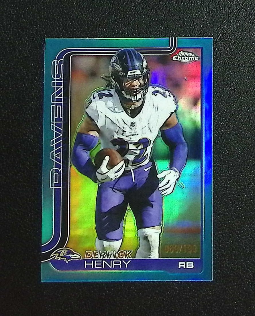 Derrick Henry Aqua Refractor /199 2025 Topps Chrome #25 Baltimore Ravens: Topps & Bowman Football NFL Trading Sports Cards, Sports Cards for Sale Near Me, Super Bowl & Hall of Fame Player Cards, Resurgence, Composite, SP, SSP, Valuable Auction Memorabilia Lots For Sale On L