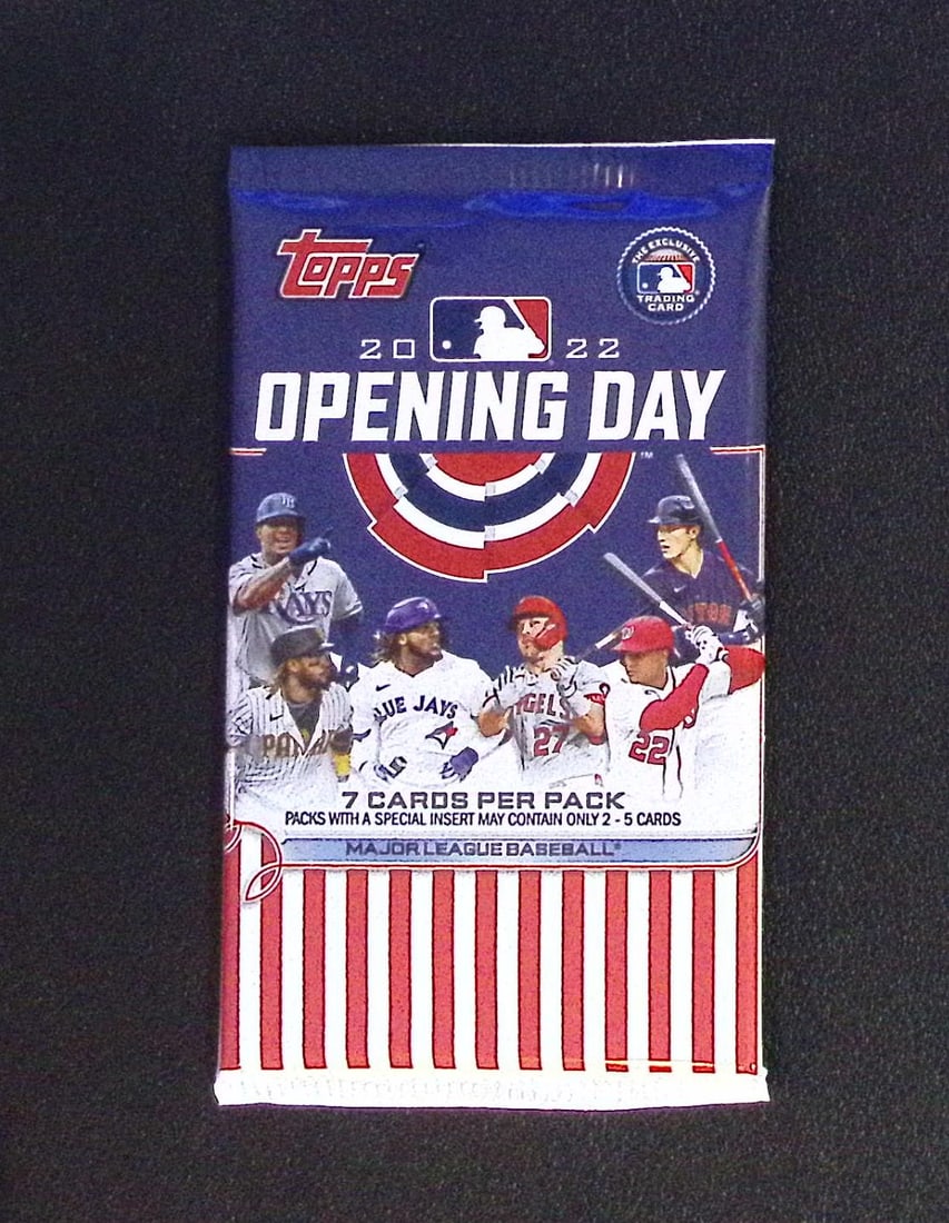 2022 Topps Opening Day Baseball HOBBY BOX PACK. 7 Cards: Topps Opening Day Baseball MLB Trading & Sports Cards, Sports Cards for Sale Near Me, World Series & Hall of Fame Players, Auction Lots for Sale on Line, Shohei Ohtani, Sparkles, Rookie Cards, SP, SSP