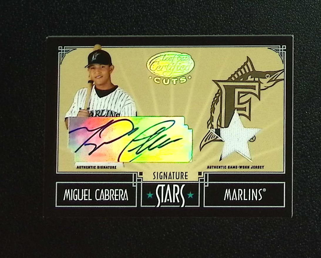 Miguel Cabrera Patch Auto /24 2004 Leaf Certified Cuts #S-37 Marlins, Tigers: Leaf Baseball MLB Trading & Sports Cards, Old Sports Cards for Sale Near Me, Auction Memorabilia Lots for Sale On Line, World Series & Hall of Fame Players