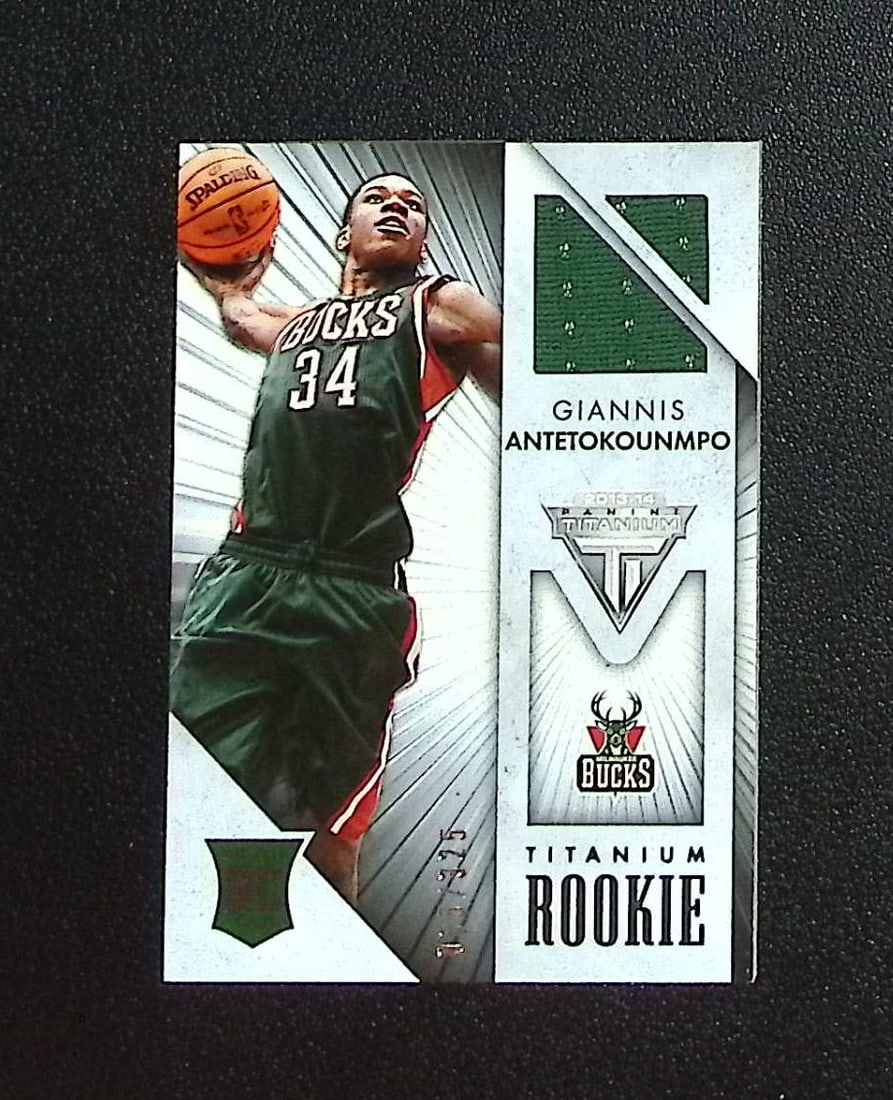 Giannis Antetokounmpo Rookie Card Patch /325 2013-14 Panini Titanium #75 Bucks, Heat (1 of 2)
